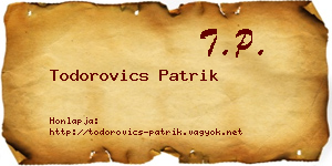 Todorovics Patrik névjegykártya
